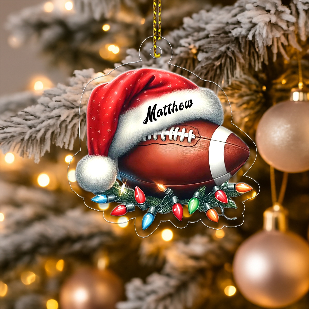 Custom Name Baseball Santa Acrylic Ornament Christmas Gift