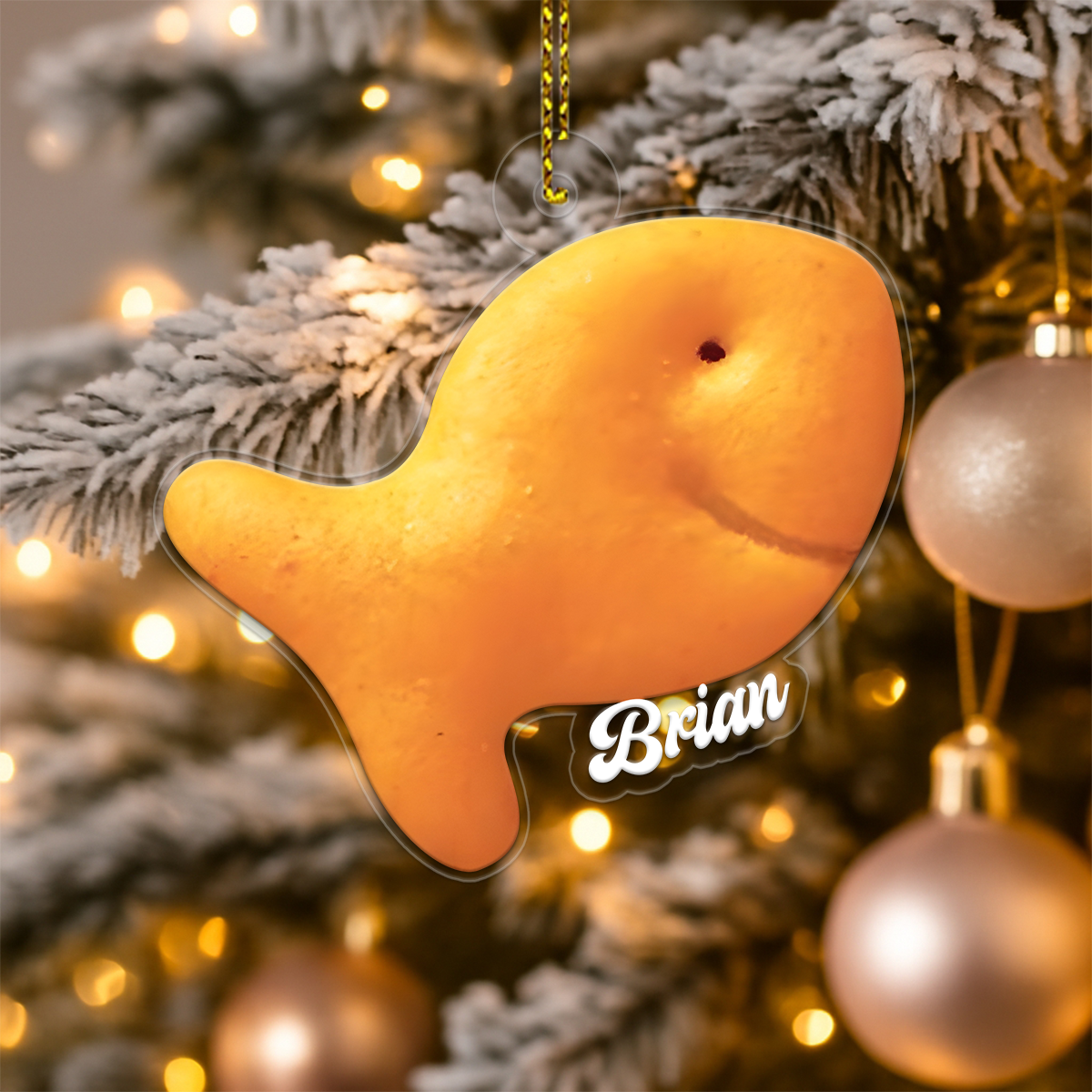 Fish Cracker Food Lover Acrylic Ornament Christmas Gift