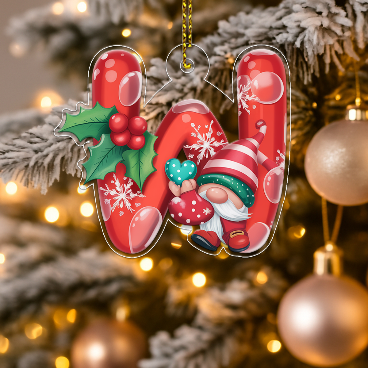 Christmas Initial Letter W Acrylic Ornament Christmas Gift