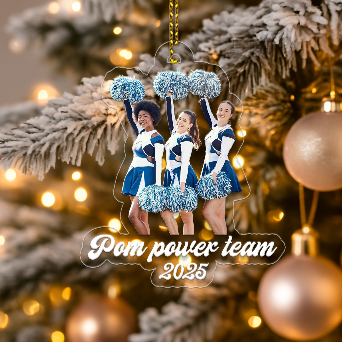 Custom Photo Cheer Team Christmas Acrylic Ornament Christmas Gift