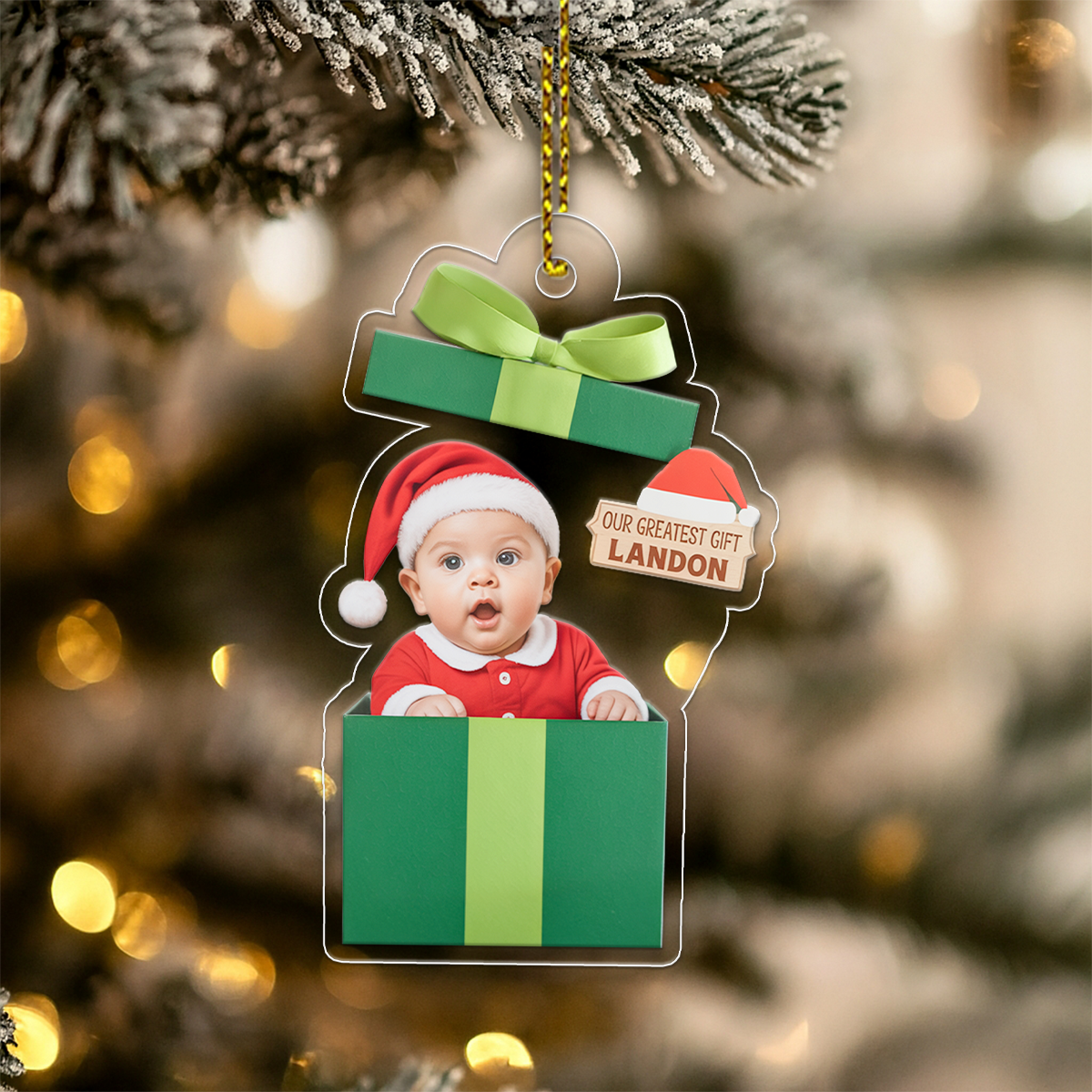 My First Christmas - Personalized Custom Upload Photo Ornament
