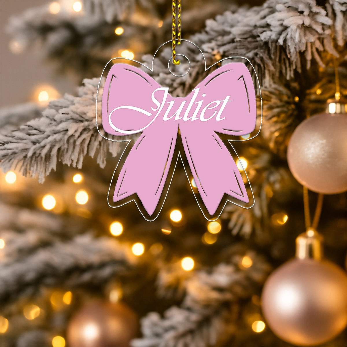 Custom Name Pink Bow