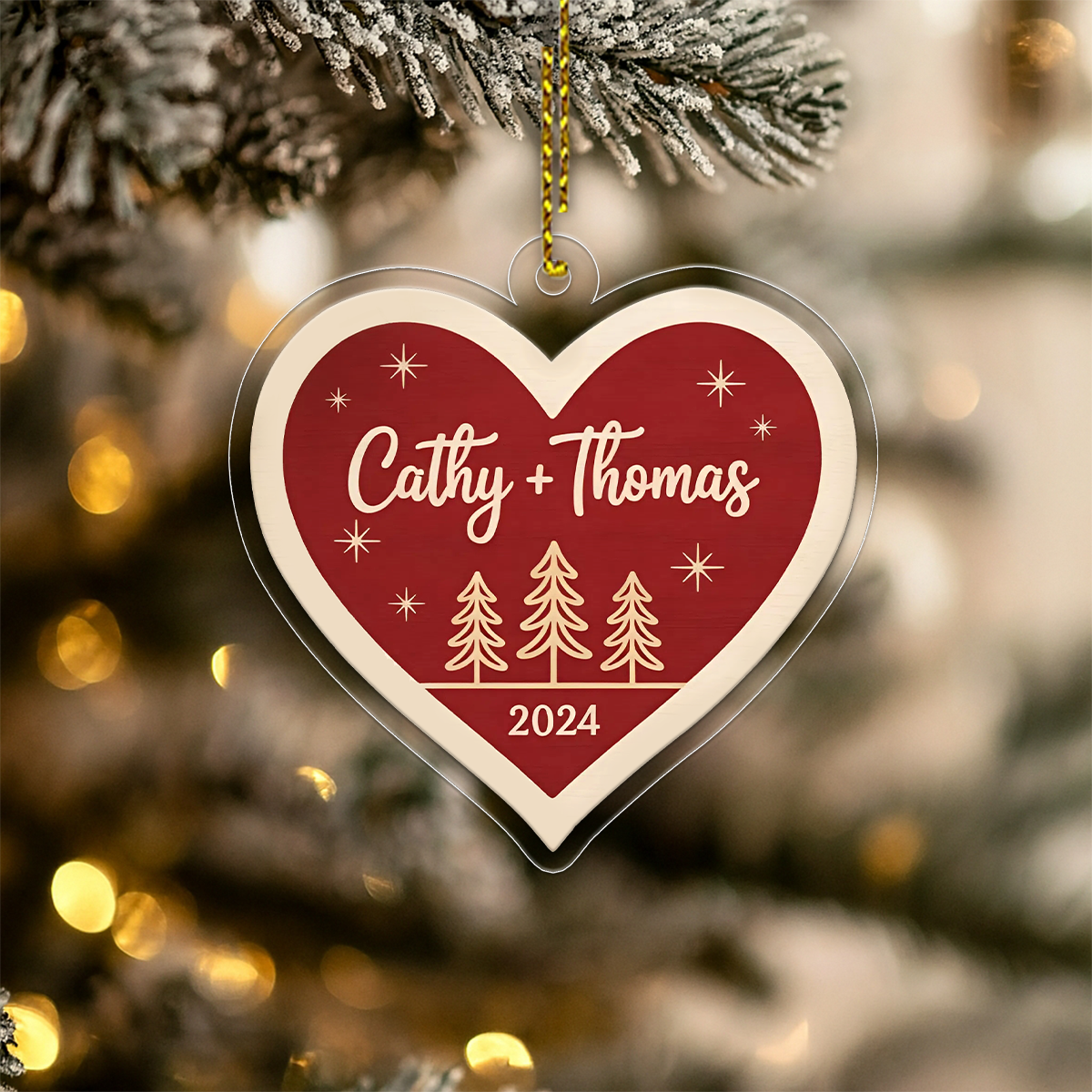 Personalized Our First Christmas Acrylic Ornament, Couple Ornament for Newlyweds, Engagement Gift, Wedding Anniversary Holiday Keepsake
