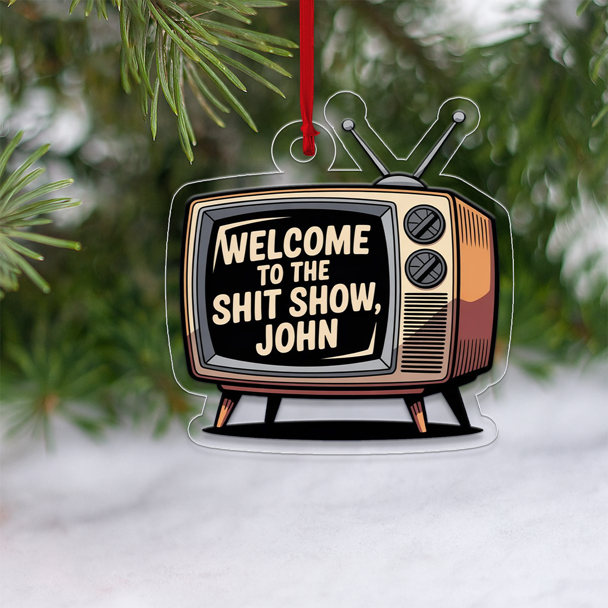 Personalized Welcome To Shjt Show Ornament, Custom Funny Christmas Ornament, Adult Humor Ornament, Gift for Friend, Holiday Decoration