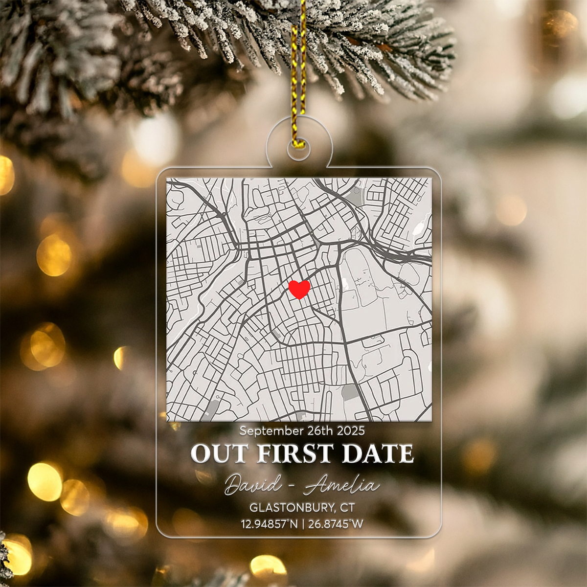 Custom Map Our First Date Couple