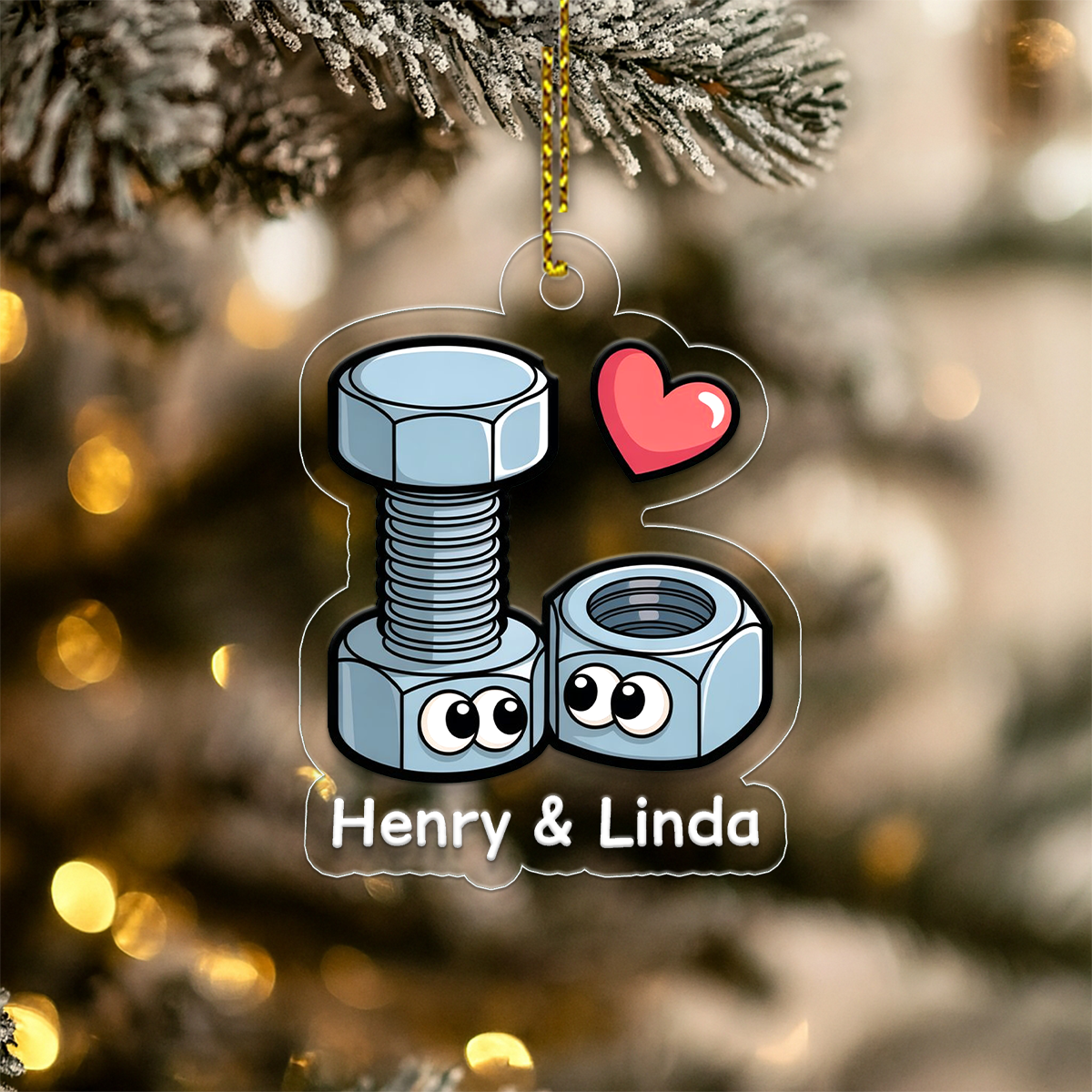 Personalized Screws Couple Ornament, Funny Ornament, Custom Naughty Christmas Ornament, Gag Gift for Boyfriend Girlfriend, Holiday Decor