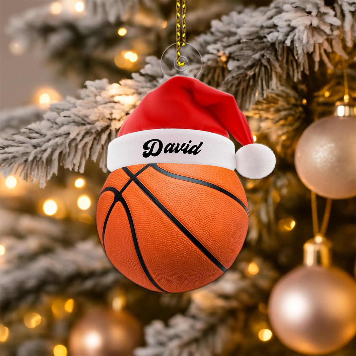 Custom Name Christmas Basketball Acrylic Ornament Christmas Gift