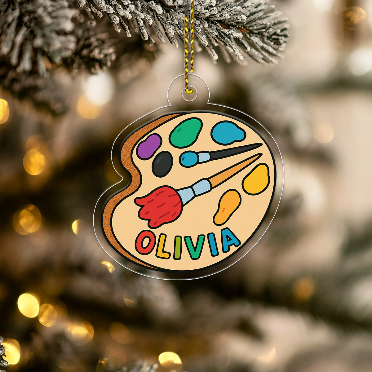 Personalized Paint Palette Ornament, Custom Artist Christmas Ornament, Painter Gift, Art Teacher Ornament, Holiday Decoration Keepsake