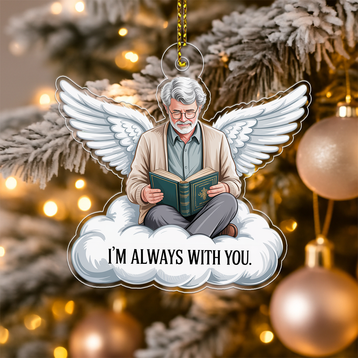Custom Photo Angel On The Cloud Acrylic Ornament Christmas Gift