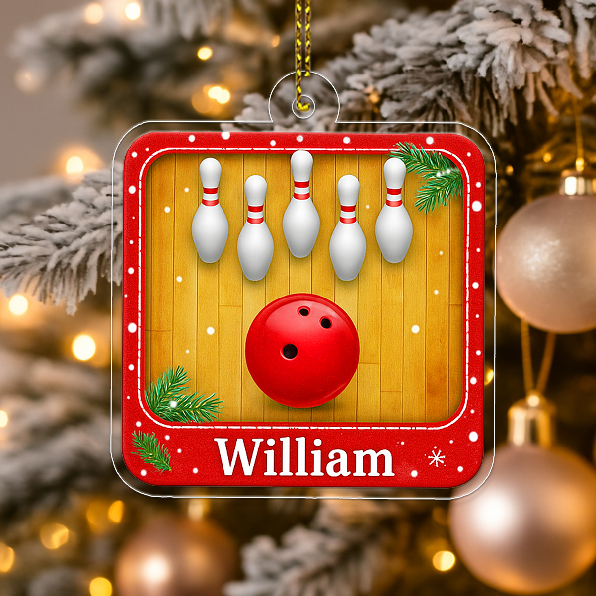 Custom Name Bowling Player Christmas