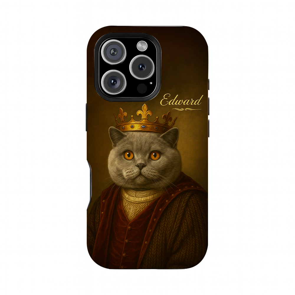 Custom Photo Crown King Cat Phone Case Gift For Cat Lovers
