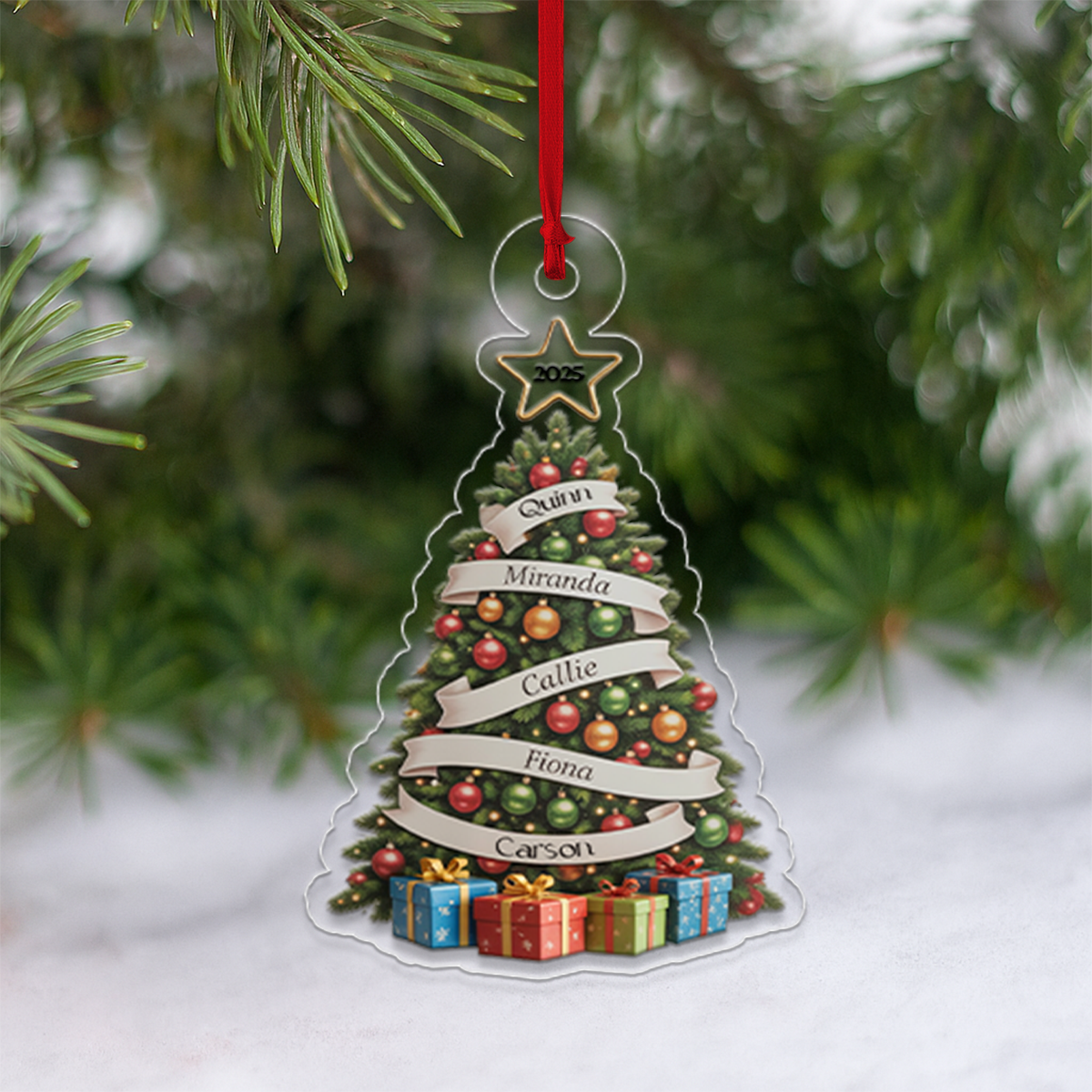 Our Family Christmas Tree, Cherished Memories - Personalized Custom Ornament - Gift for Family
