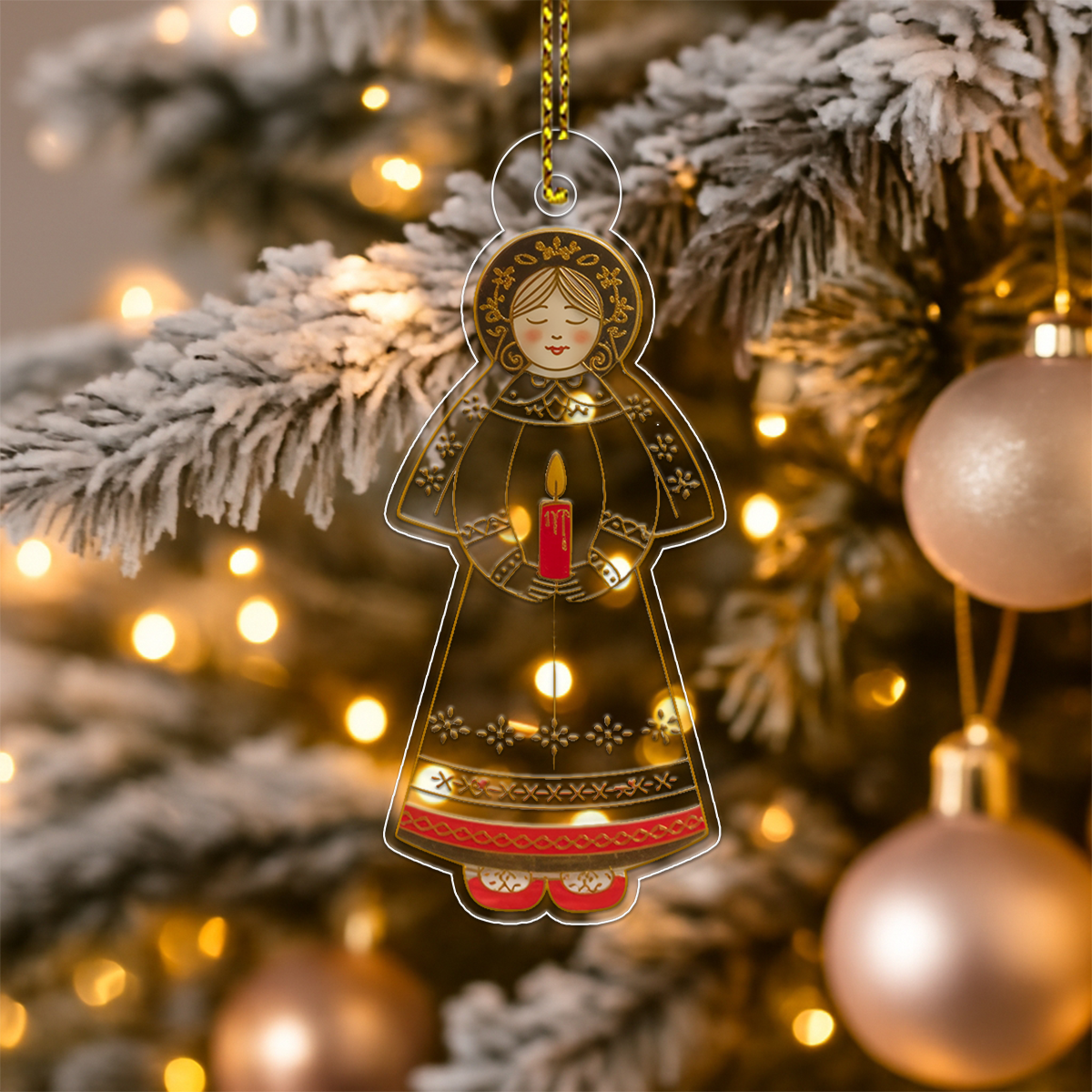 St. Lucia Ornament 2 Acrylic Ornament Christmas Gift