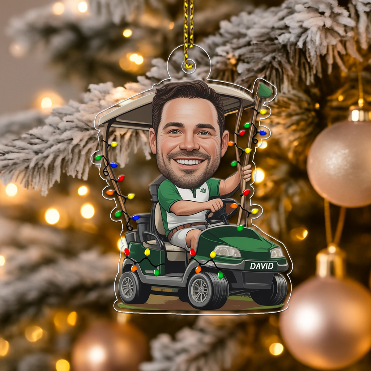 Custom Photo Golf Player Acrylic Ornament Christmas Gift