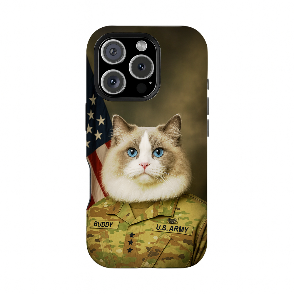 Custom Dog Photo Us Army Phone Case _ Gift For Dog Lovers