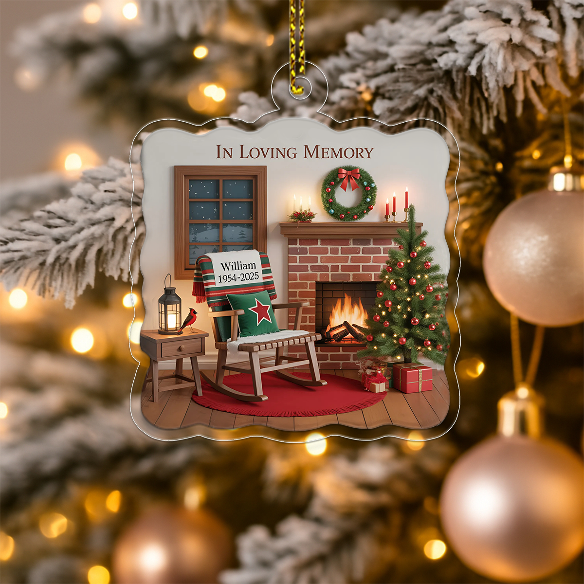 Personalized Memorial Sympathy Acrylic Ornament Christmas Gift