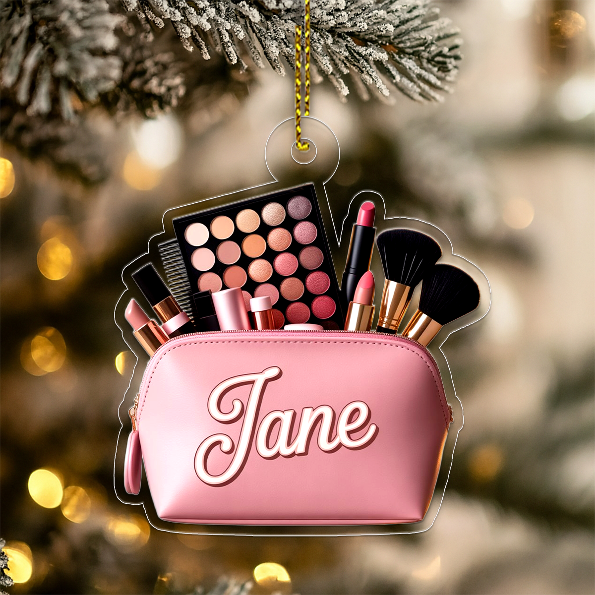 Personalized Makeup Ornament, Custom Beauty Ornament, Christmas Ornament for Makeup Lover, Cosmetologist Gift, Unique Holiday Keepsake