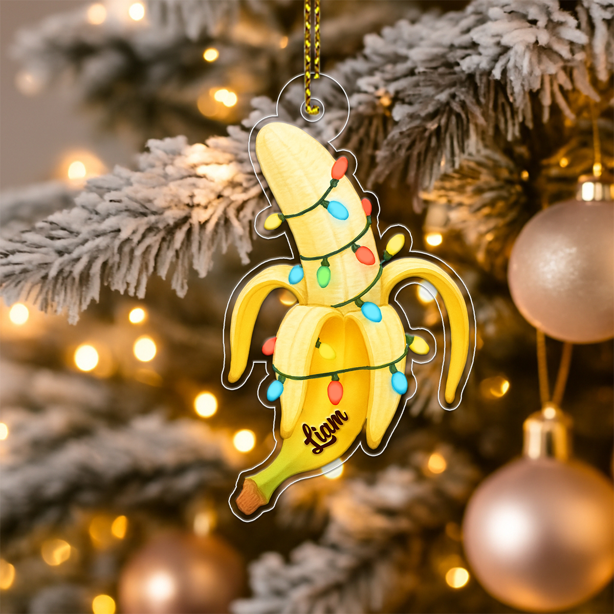 Custom Name Banana Xmas Acrylic Ornament Christmas Gift