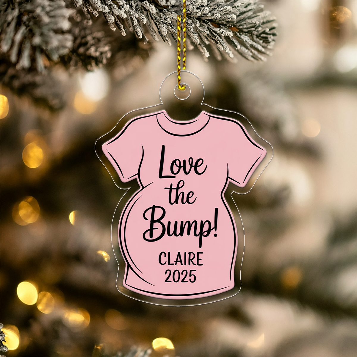 Personalized Love the Bump Ornament, Custom Pregnancy Ornament, Mom To Be Gift, Expecting Parents Ornament, Baby Announcement Keepsake