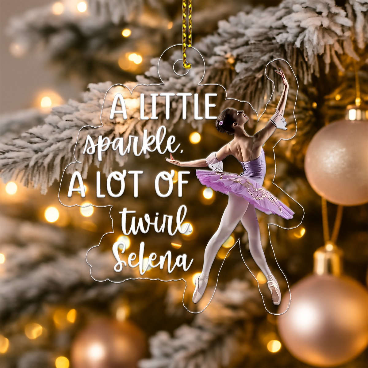 Custom Name Ballet Girl Acrylic Ornament Christmas Gift
