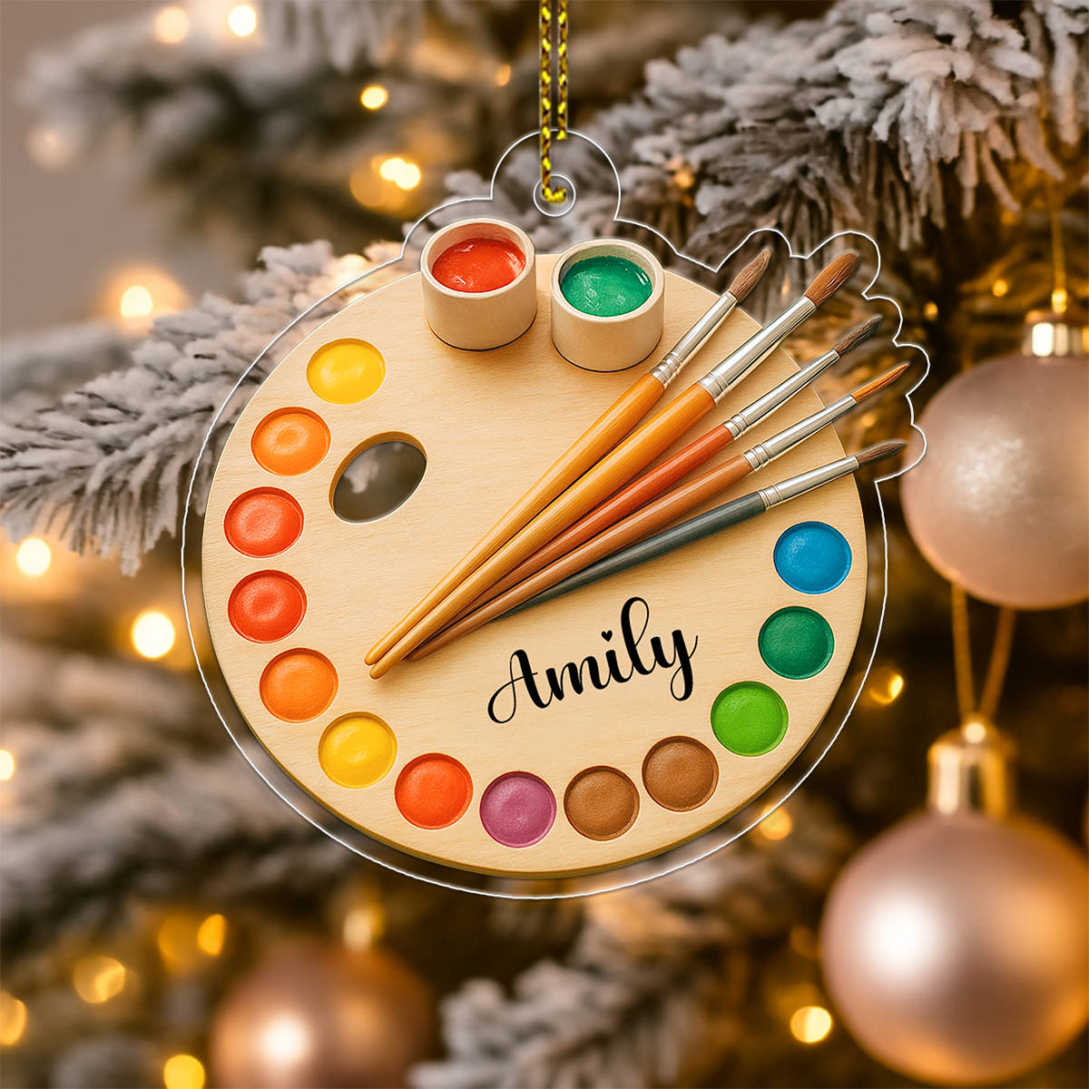Custom Name Painting Palette Christmas