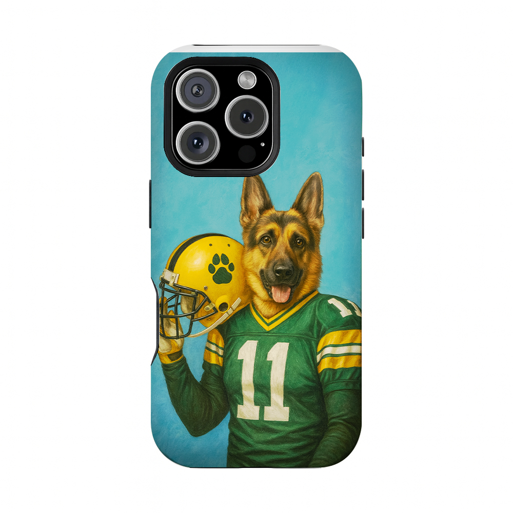 Custom Dog Photo Football Player Phone Case