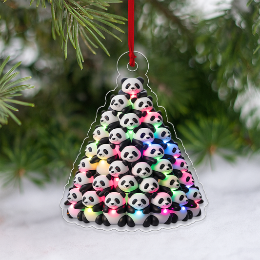 Panda Christmas Tree Shaped Ornament