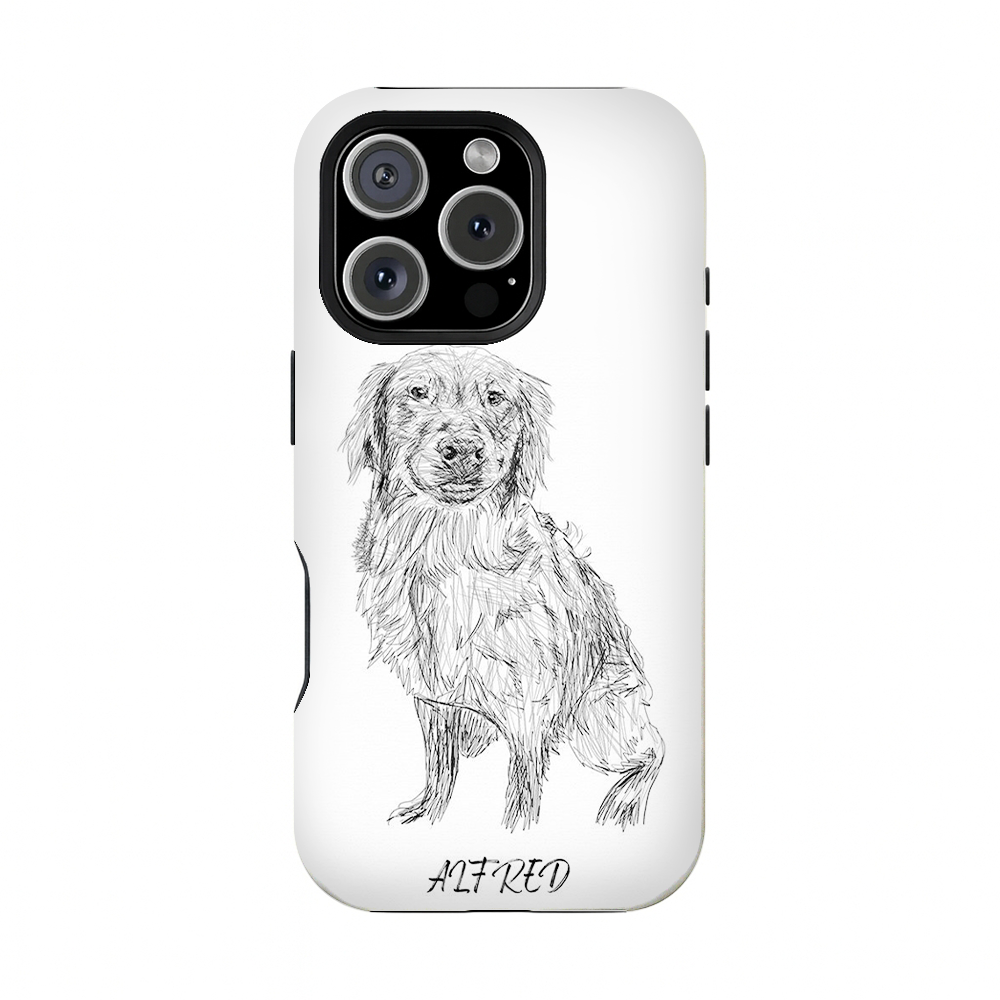 Custom Photo Pencil Sketch Dog Phone Case Gift For Dog Lovers