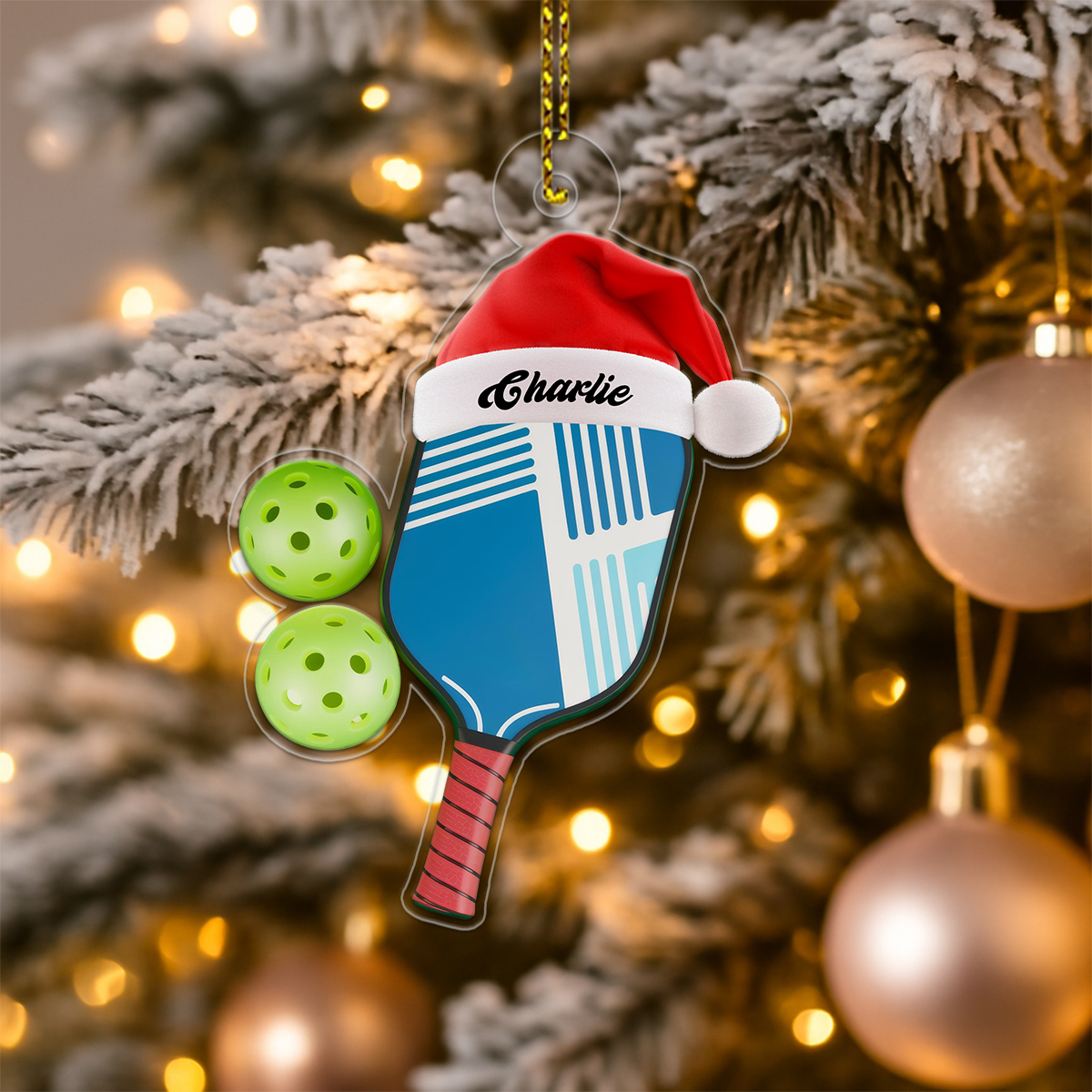 Pickleball Acrylic Ornament Christmas Gift