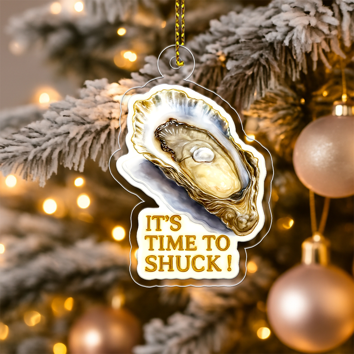 Funny Oyster Ornament, Gag Christmas Ornament, Seafood Lover Gift, Unique Holiday Decoration, Fun Keepsake for Foodies