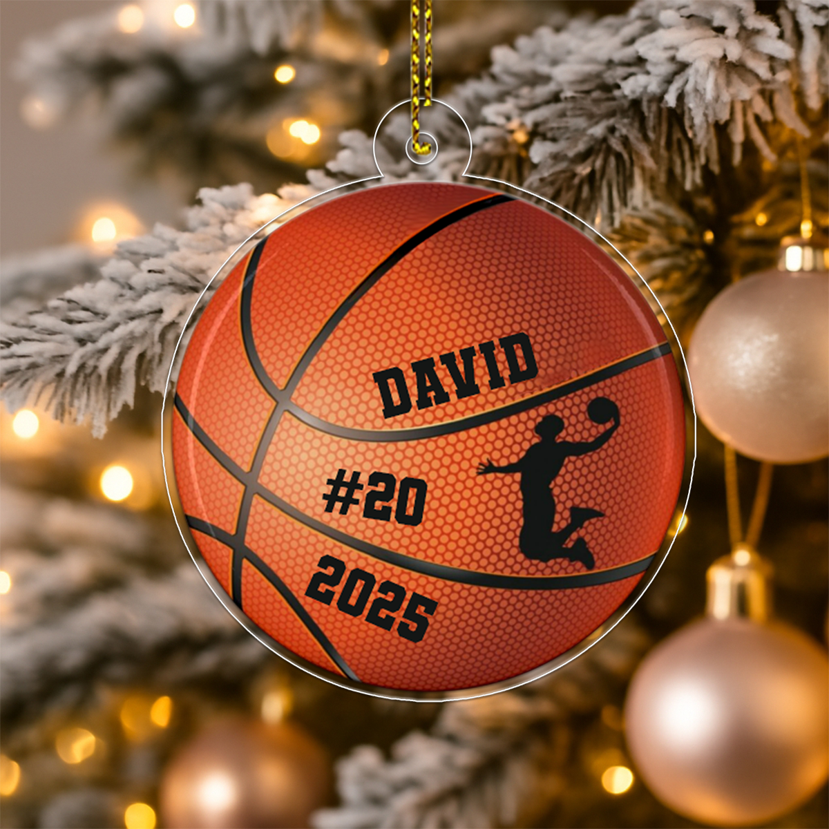 Custom Name And Number Basketball Player Team Acrylic Ornament Christmas Gift