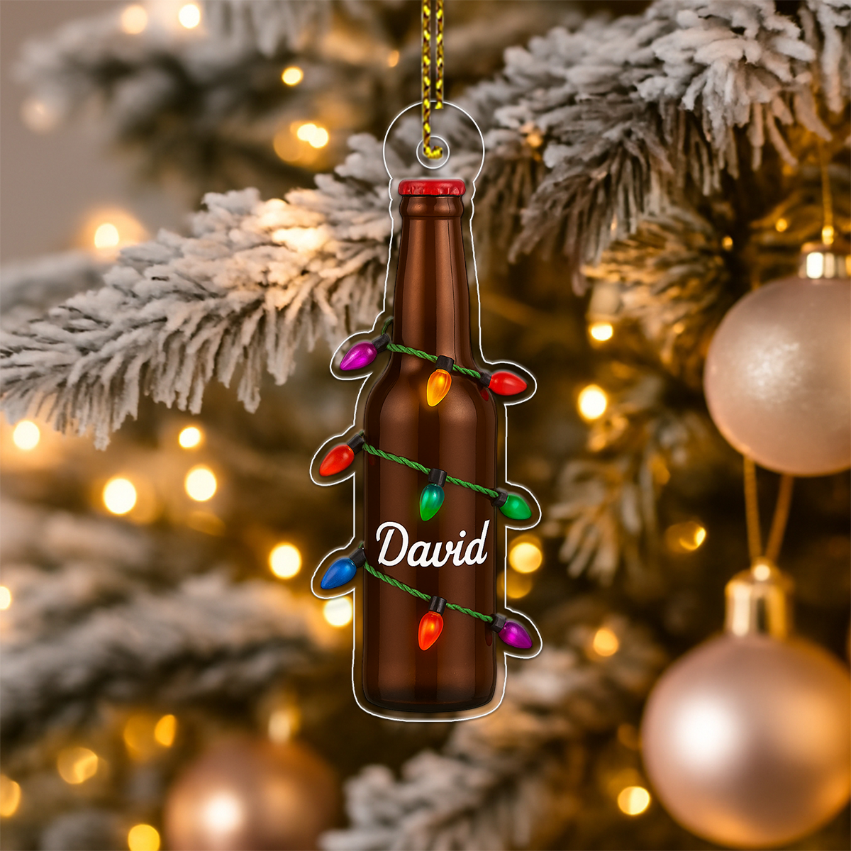 Custom Name Beer Christmas Acrylic Ornament Christmas Gift