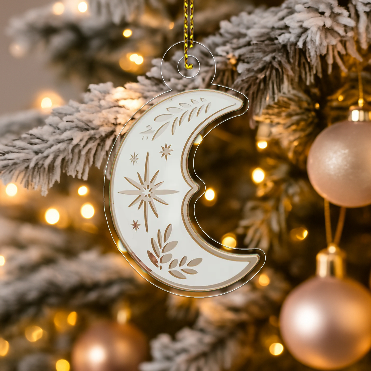 Moon acrylic ornament