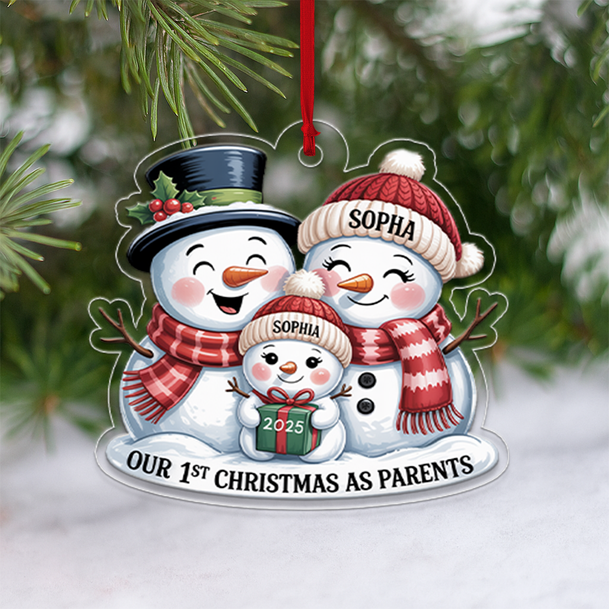Our 1st Christmas As Parents Snowmen Ornament2