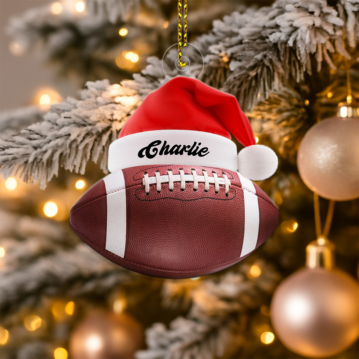 Personalized  Football Acrylic Ornament Christmas Gift