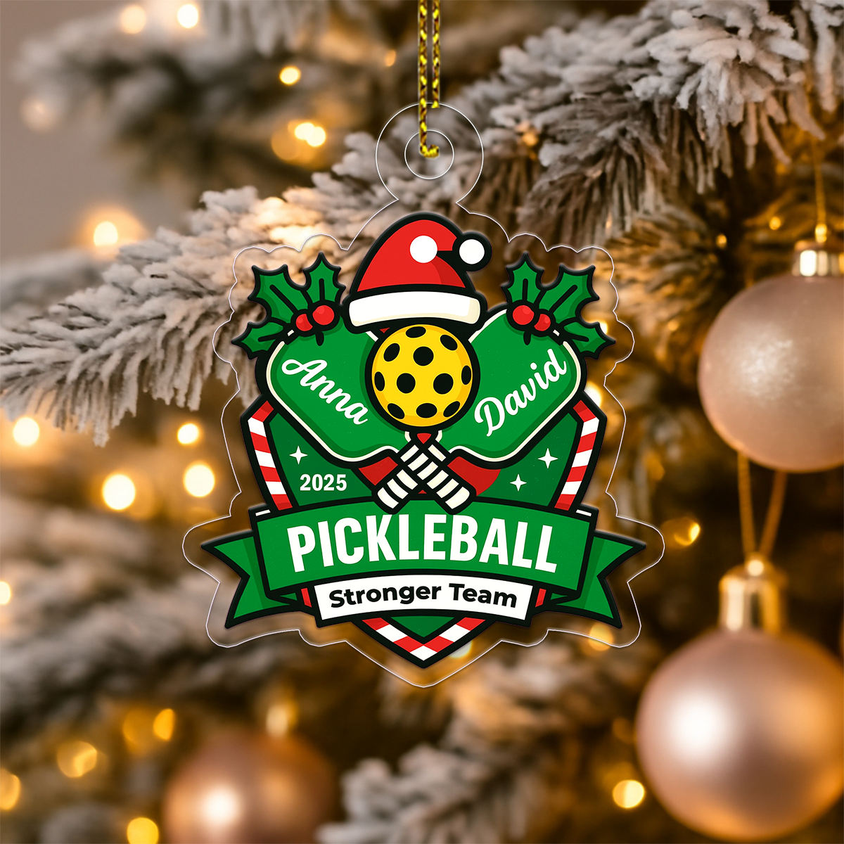Custom Name Pickleball Friendship Player Acrylic Ornament Christmas Gift