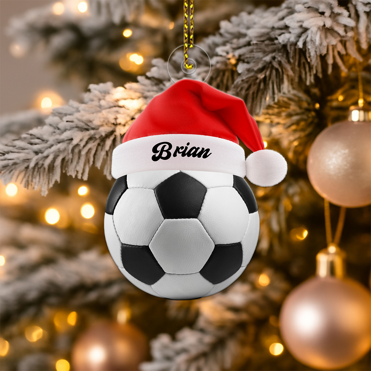 Personalized Soccer Acrylic Ornament Christmas Gift