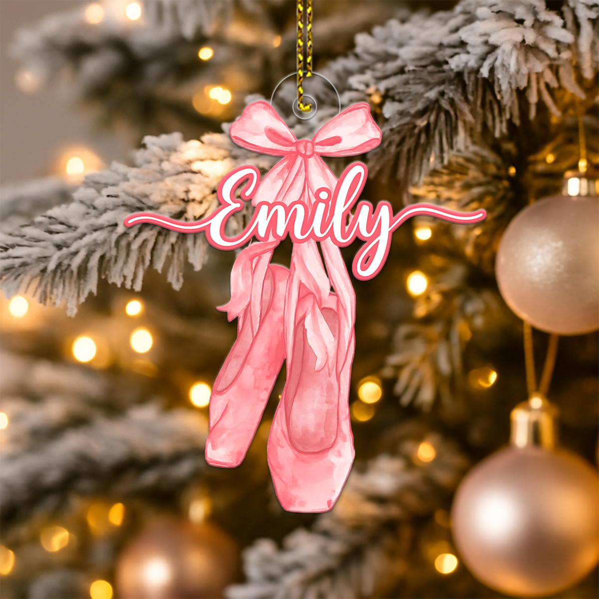 Custom Name Ballet Shoes Christmas Acrylic Ornament Christmas Gift