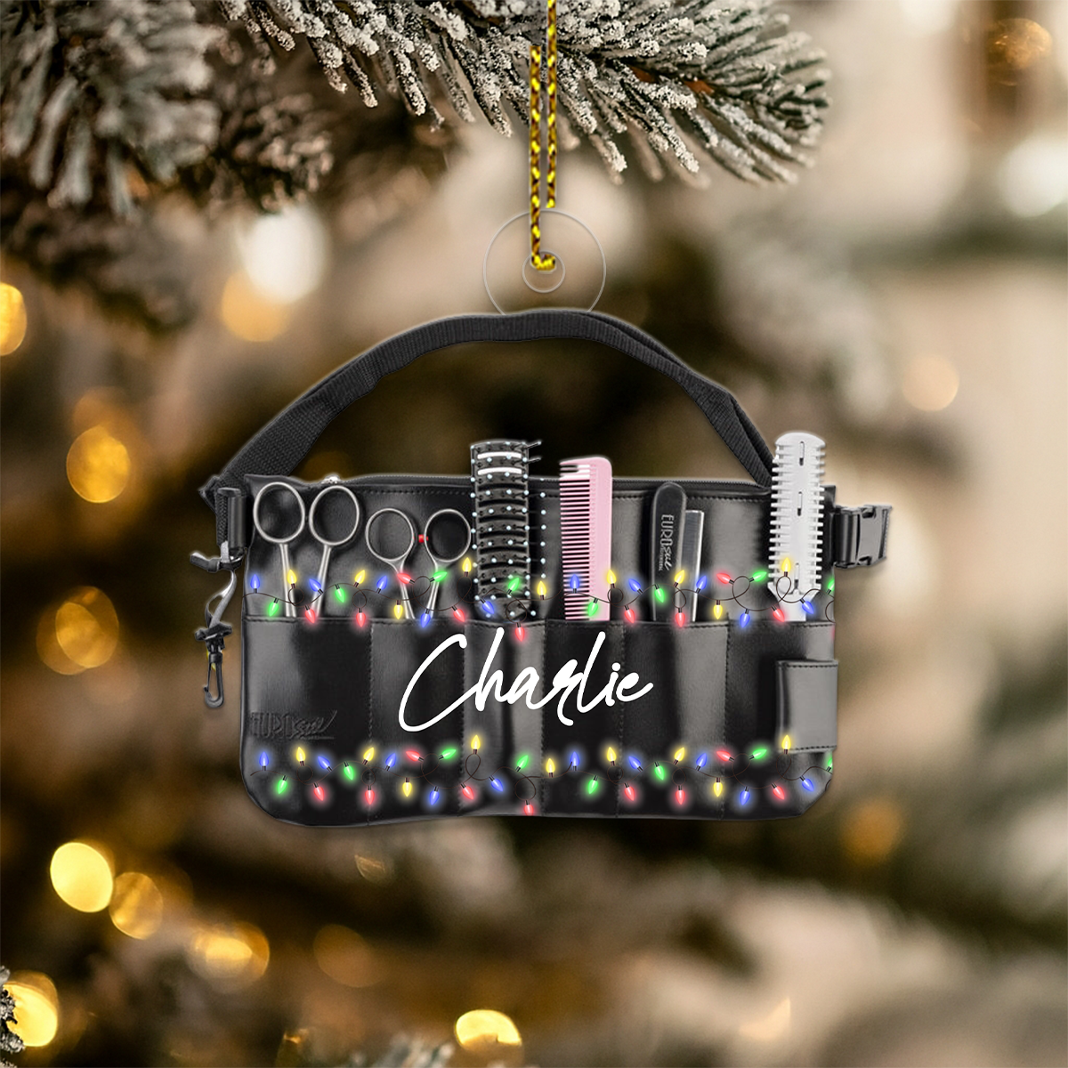 Custom NameHair Stylist Blowdryer Christmas