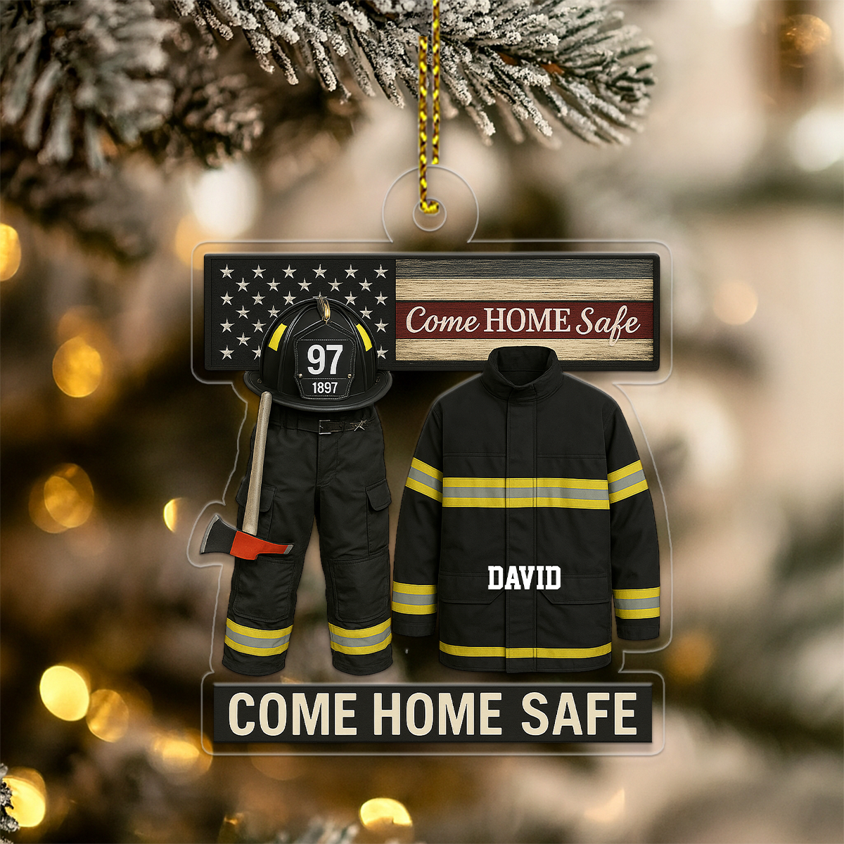 Custom Name Fire Truck 911 Firefighter Retirement