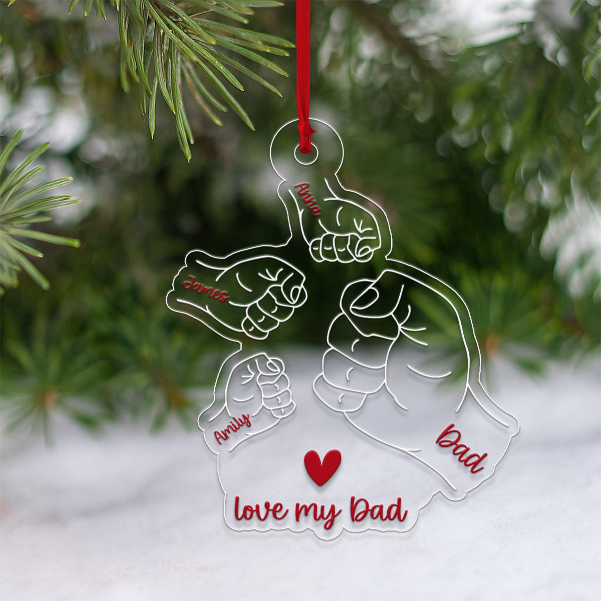 Custom Name Dad Hand Family