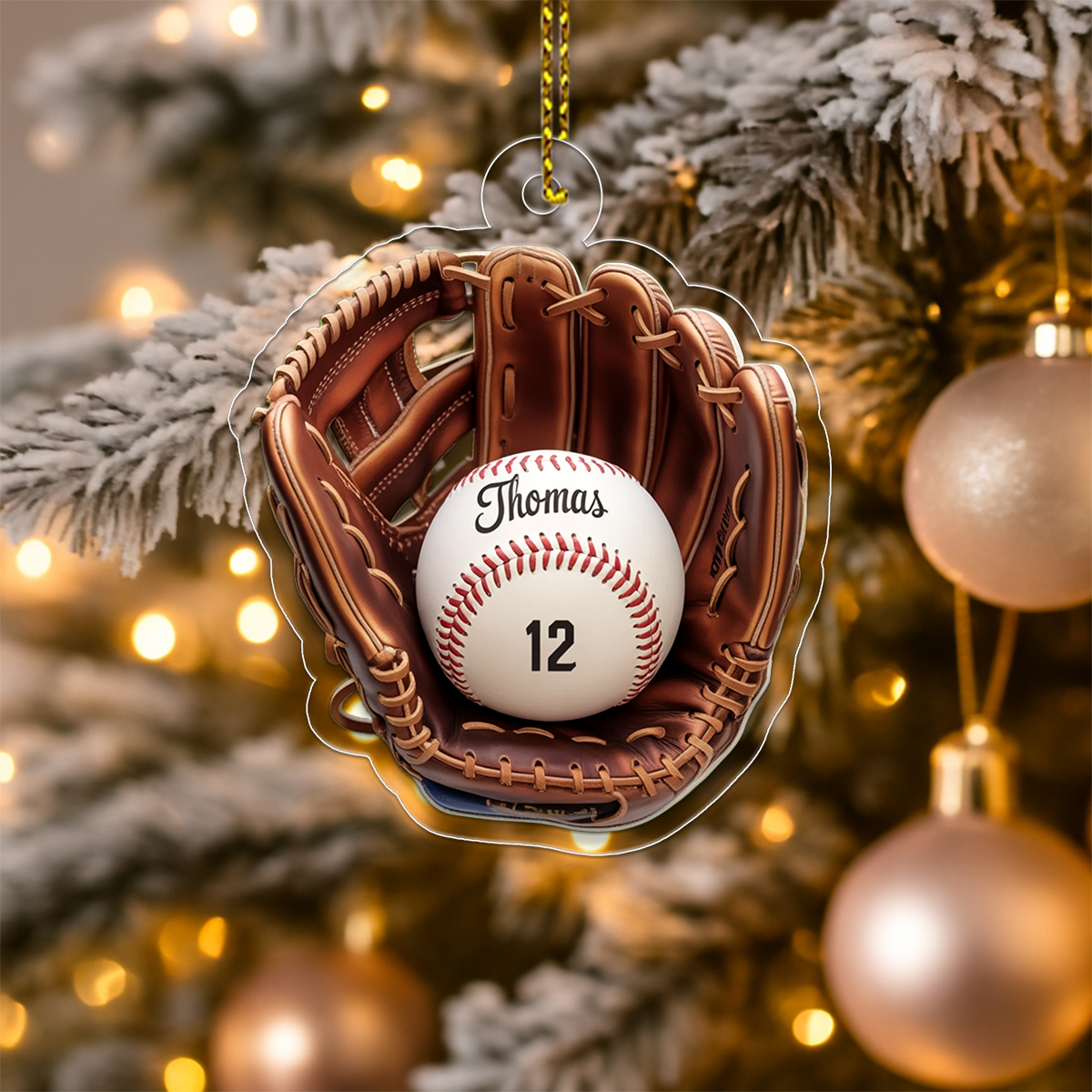 Custom Name Baseball Player Christmas Acrylic Ornament Christmas Gift