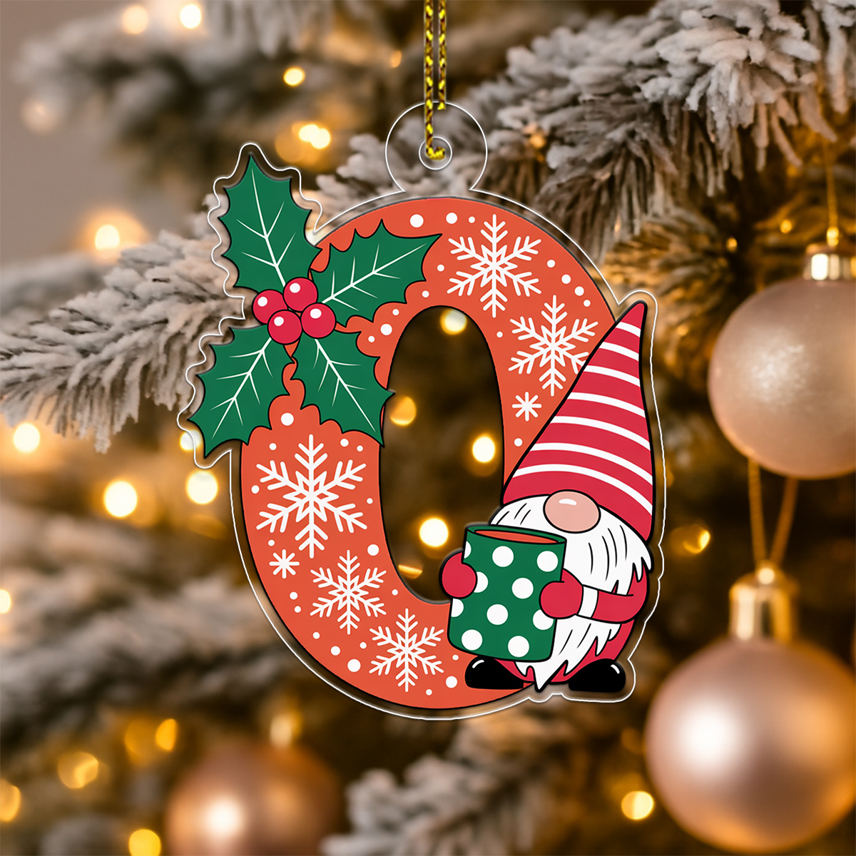 Letter O Acrylic Ornament Acrylic Ornament Christmas Gift