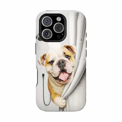 Custom Dog Photo Dog In Bathroom Phone Case Gift For Dog Lovers