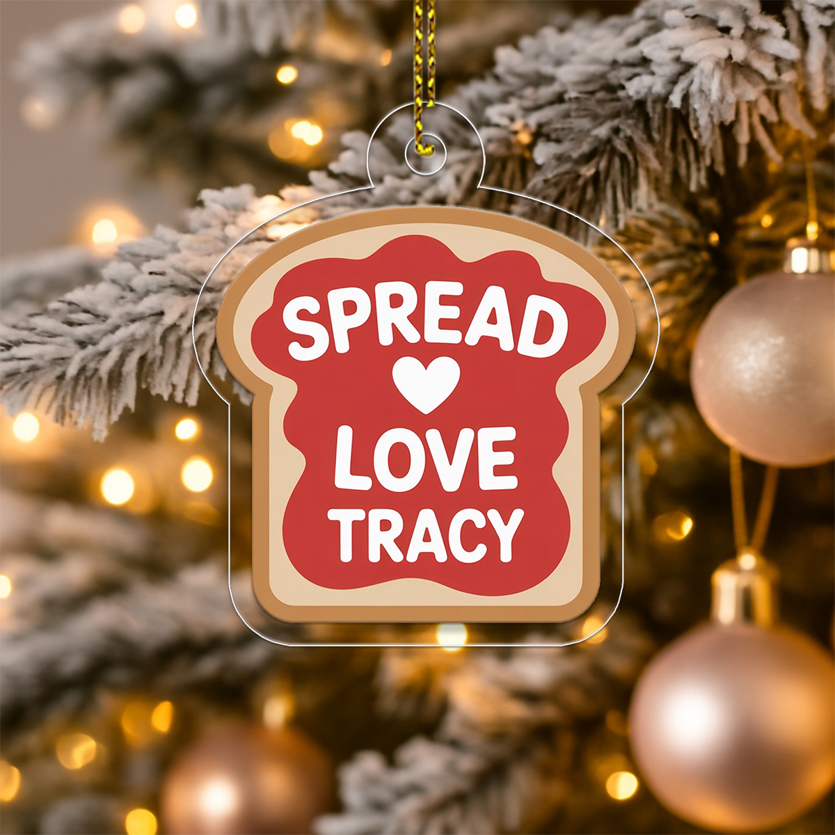 Personalized Spread Love Ornament, Custom Christmas Ornament, Romantic Holiday Decoration, Gift for Couple, Love Keepsake