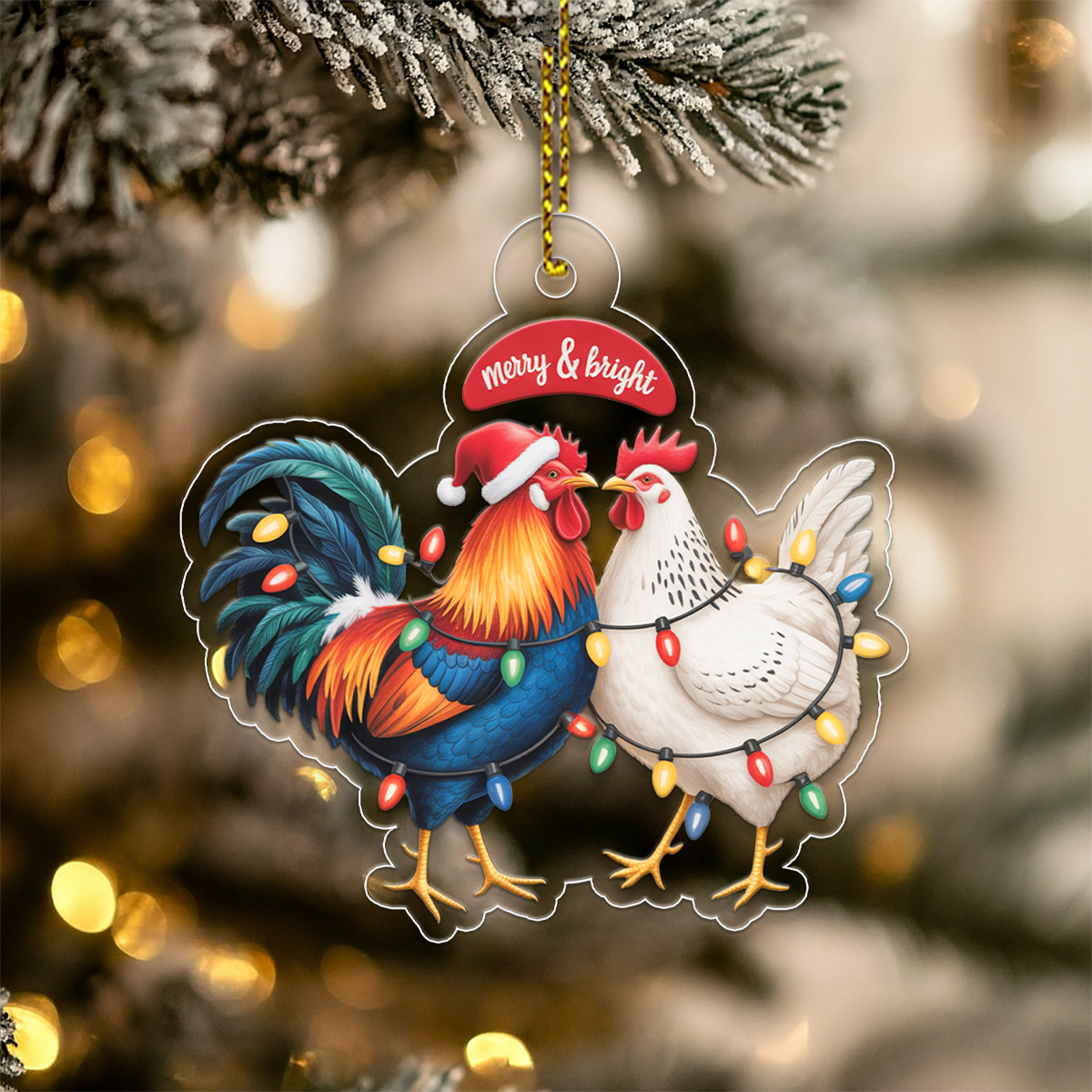Customized Chicken Christmas Ornament for Farmer