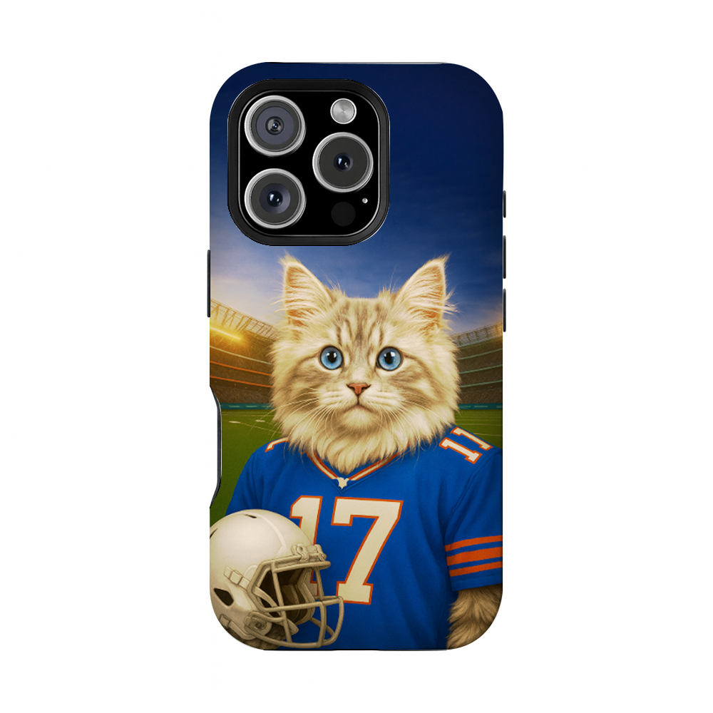Custom Cat Photo Football Style Phone Case _ Gift For Cat Lovers