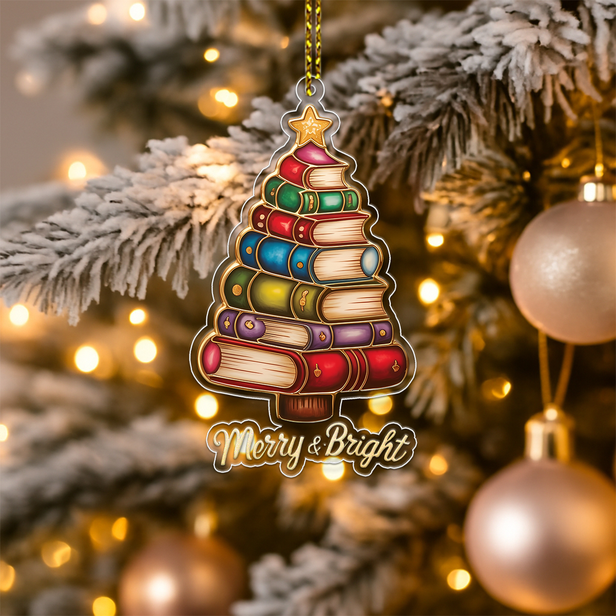 Christmas Book Tree Acrylic Ornament Christmas Gift