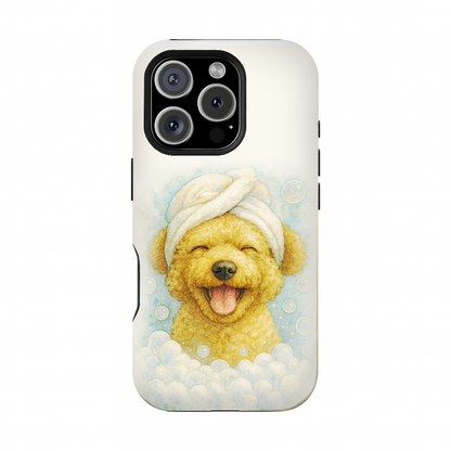 Custom Dog Potrait In Bathroom Phone Case