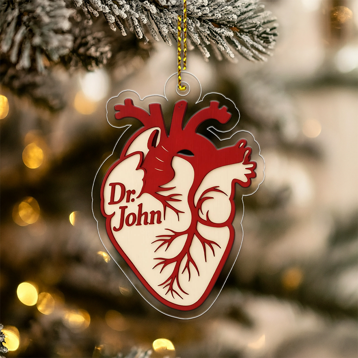 Personalized Anatomical Heart Christmas Ornament, Custom Medical Gift for Cardiologist, Nurse, Doctor, Biology Student, Holiday Tree Decor